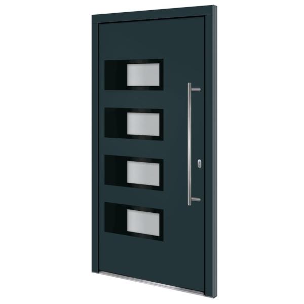 Haustür Anthrazit 100x200 cm Aluminium und PVC