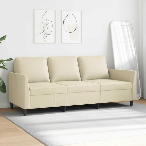 3-Sitzer-Sofa Creme 180 cm Kunstleder