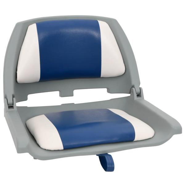 2-tlg. Bootssitz-Set Klappbar Blau und Wei? 48x51x41 cm