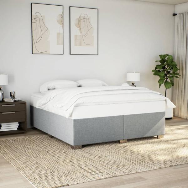 ARDEBO.de - Bettgestell ohne Matratze Hellgrau 180x200 cm Stoff