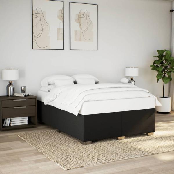 ARDEBO.de - Bettgestell ohne Matratze Schwarz 140x190 cm Stoff