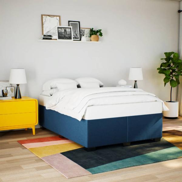 ARDEBO.de - Bettgestell ohne Matratze Blau 140x200 cm Stoff