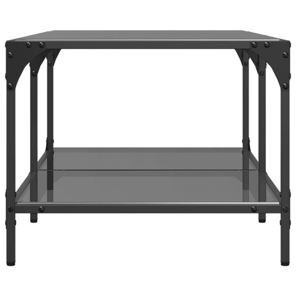 Couchtisch mit Glasplatte Schwarz 98,5x50x40 cm Stahl