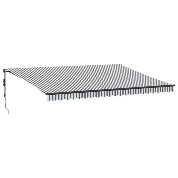 Markise Automatisch mit LEDs Anthrazit & Weiß 500x350 cm