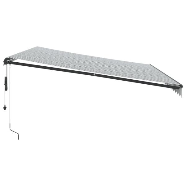 Markise Automatisch mit LEDs Anthrazit & Weiß 500x350 cm