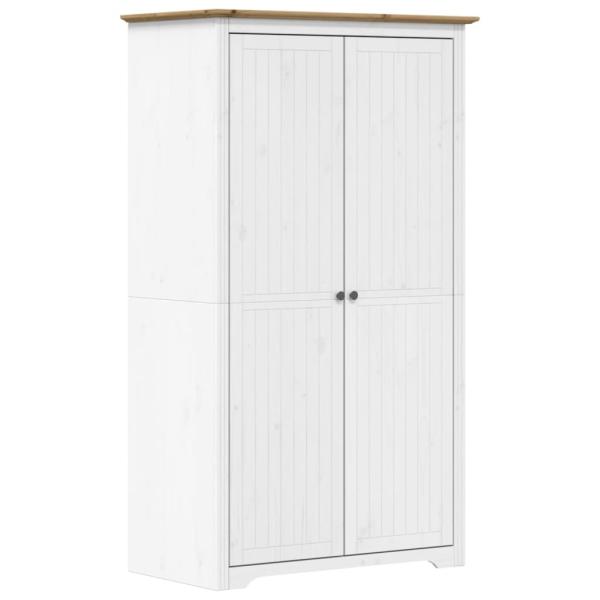 Kleiderschrank BODO Wei? und Braun 99x53,5x173 cm Kiefernholz
