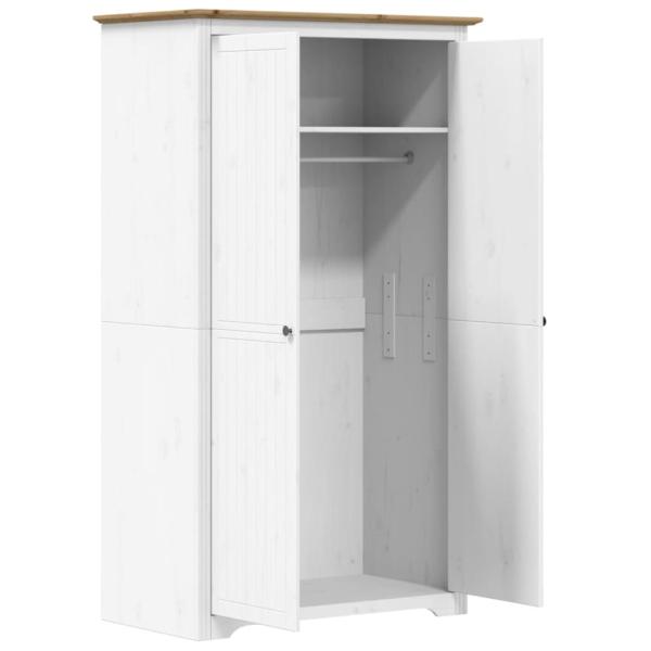 Kleiderschrank BODO Wei? und Braun 99x53,5x173 cm Kiefernholz