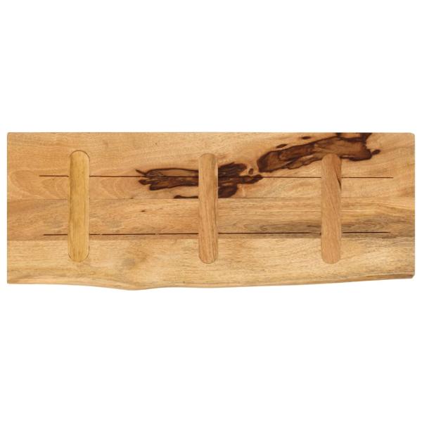 Tischplatte 90x20x3,8 cm Baumkante Massivholz Raues Mangoholz