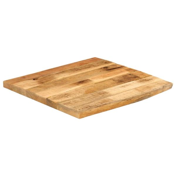 Tischplatte 40x40x3,8 cm Baumkante Massivholz Raues Mangoholz
