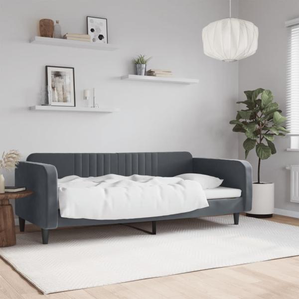 ARDEBO.de - Tagesbett Dunkelgrau 90x190 cm Samt