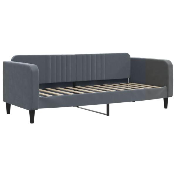Tagesbett Dunkelgrau 90x190 cm Samt
