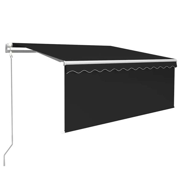 Markise Automatisch mit Rollo LED Windsensor 3,5x2,5m Anthrazit