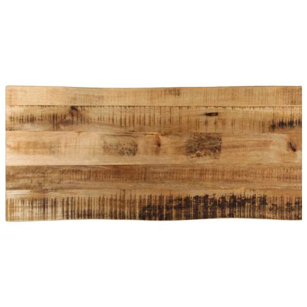 ARDEBO.de - Tischplatte mit Baumkante 100x40x2,5 cm Raues Mango Massivholz