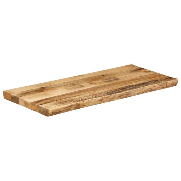 Tischplatte mit Baumkante 100x40x2,5 cm Raues Mango Massivholz