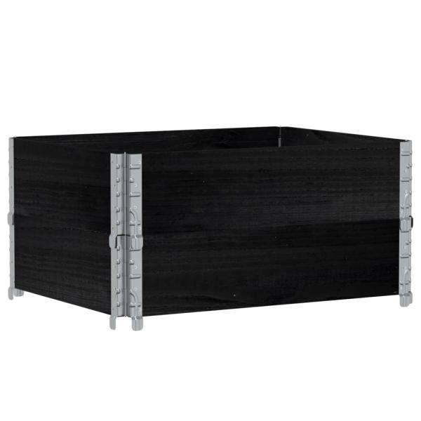 Pflanzkasten Schwarz 80x60 cm Massivholz Kiefer