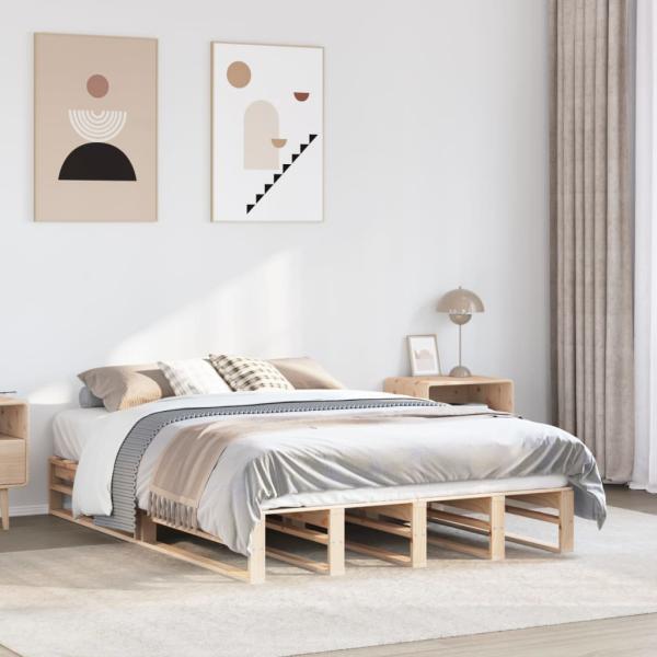 ARDEBO.de - Massivholzbett ohne Matratze 150x200 cm Kiefernholz