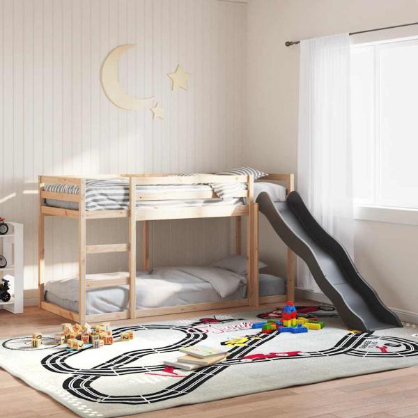 ARDEBO.de - Etagenbett mit Rutsche und Leiter 80x200 cm Massivholz Kiefer