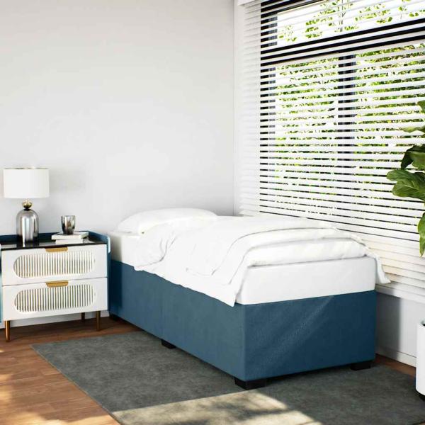 ARDEBO.de - Bettgestell Blau 90x190 cm Samt