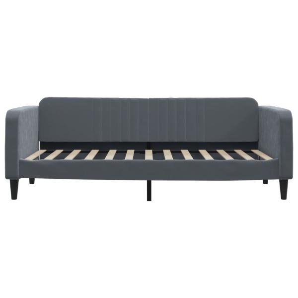 Tagesbett Ausziehbar Dunkelgrau 100x200 cm Samt