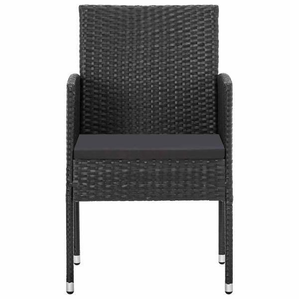 Gartenst?hle mit Kissen in Schwarz 4 Stk. Schwarz Polyrattan