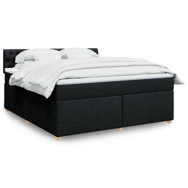 ARDEBO.de - Boxspringbett mit Matratze Schwarz 180x200 cm Stoff