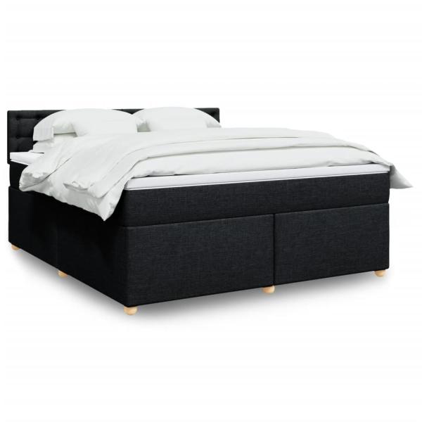 ARDEBO.de - Boxspringbett mit Matratze Schwarz 180x200 cm Stoff
