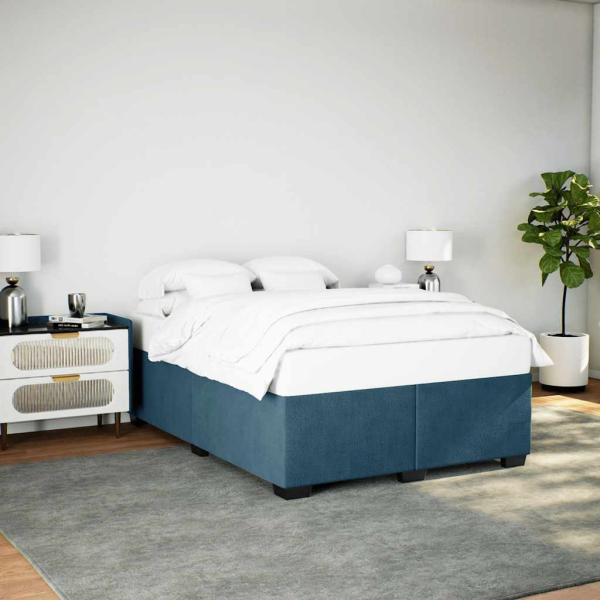 ARDEBO.de - Bettgestell Blau 160x200 cm Samt