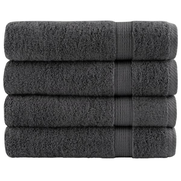 Premium Badetücher SOLUND 4 Stk. Anthrazit 100x150 cm 600 g/m²