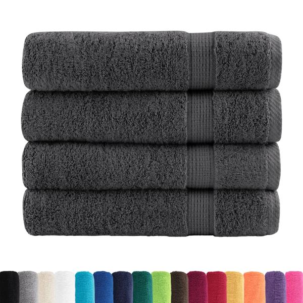 Premium Badetücher SOLUND 4 Stk. Anthrazit 100x150 cm 600 g/m²