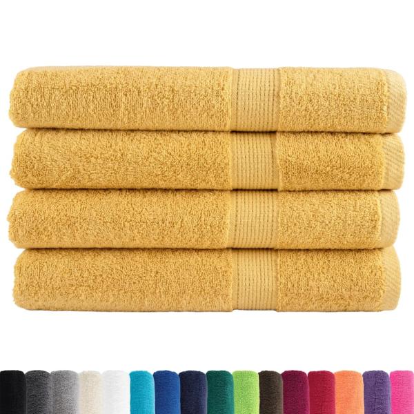 Premium Handtücher SOLUND 4 Stk. Gold 100x200 cm 600 g/m²