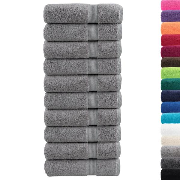 Premium Handtücher SOLUND 10 Stk. Grau 50x100 cm 600 g/m²