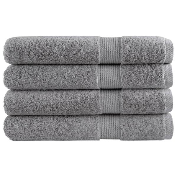 Premium Handtücher SOLUND 4 Stk. Grau 100x200 cm 600 g/m²