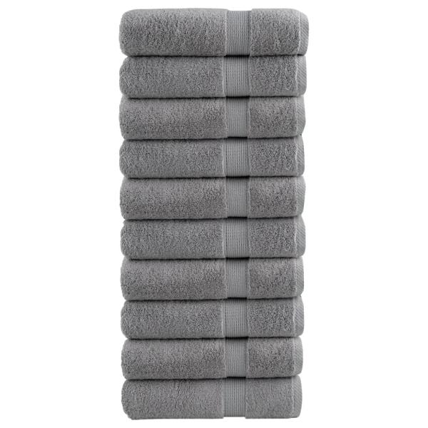 Premium Badetücher SOLUND 10 Stk. Grau 100x150 cm 600 g/m²