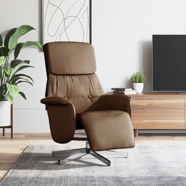 ARDEBO.de - Relaxsessel mit Fußteil Braun Stoff