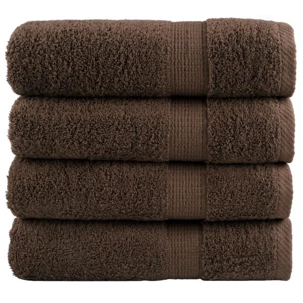 Premium Badetücher SOLUND 4 Stk. Braun 100x150 cm 600 g/m²