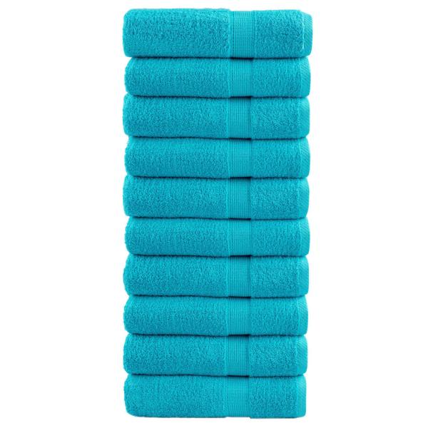 ARDEBO.de - Premium Badetücher SOLUND 10 Stk. Türkis 100x150 cm 600 g/m²
