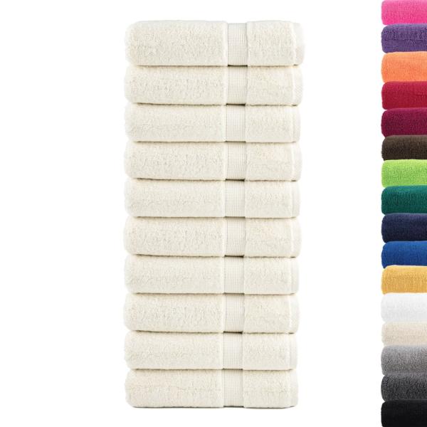 Premium Badetücher SOLUND 10 Stk. Creme 100x150 cm 600 g/m²