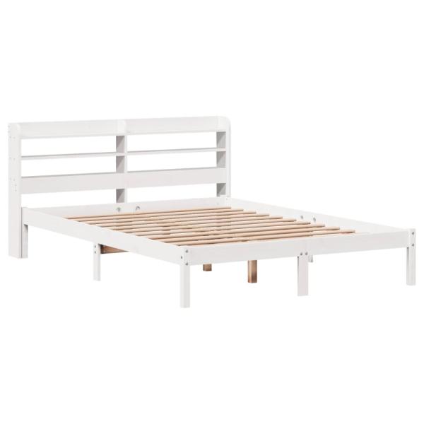 Massivholzbett ohne Matratze Weiß 150x200 cm Kiefernholz