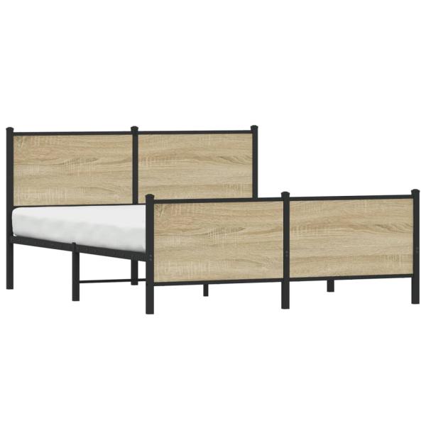 Metallbett ohne Matratze Sonoma-Eiche 140x190 cm