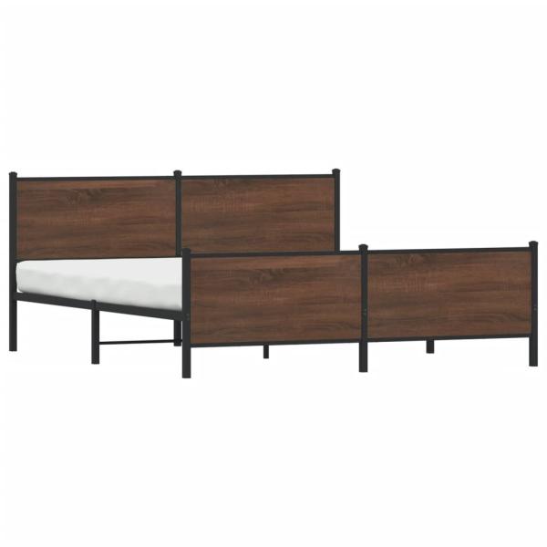 Metallbett ohne Matratze Braun Eichen-Optik 183x213 cm