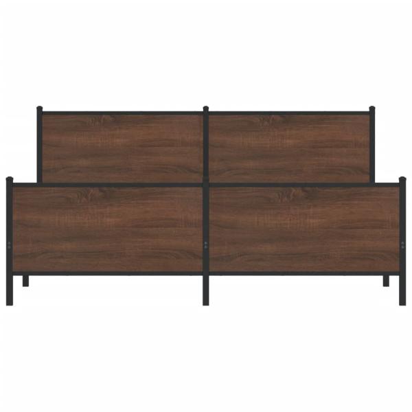 Metallbett ohne Matratze Braun Eichen-Optik 183x213 cm