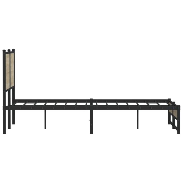 Metallbett ohne Matratze Sonoma-Eiche 140x200 cm