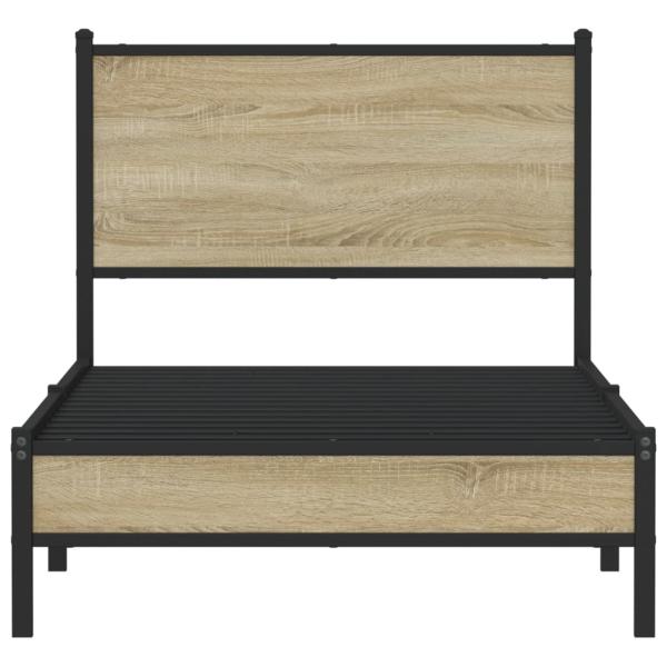 Metallbett ohne Matratze Sonoma-Eiche 75x190 cm
