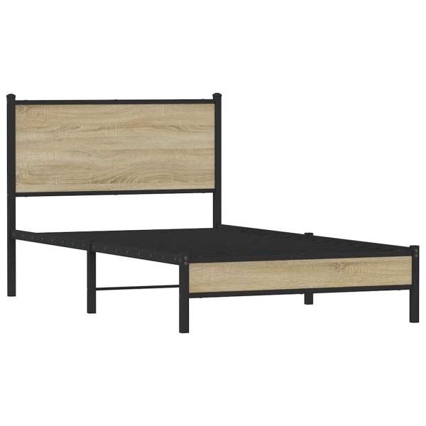 Metallbett ohne Matratze Sonoma-Eiche 107x203 cm