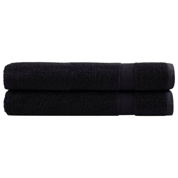 ARDEBO.de - Premium-Saunatücher SOLUND 2 Stk. Schwarz 80x200 cm 600 g/m²