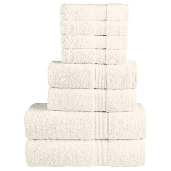 ARDEBO.de - 8 tlg. Premium-Handtuch-Set SOLUND Creme 600 g/m²