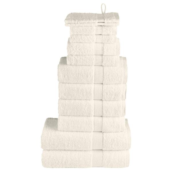 ARDEBO.de - 12 tlg. Premium-Handtuch-Set SOLUND Creme 600 g/m²