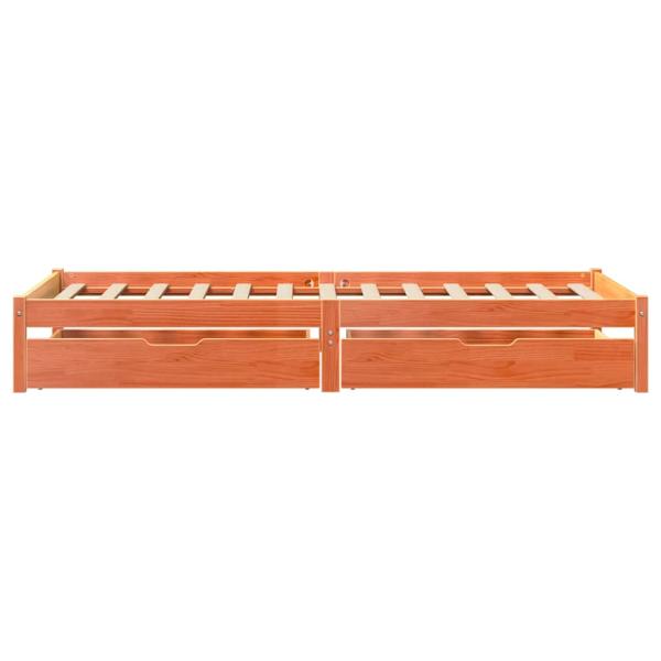 Massivholzbett ohne Matratze Wachsbraun 90x200 Kiefernholz