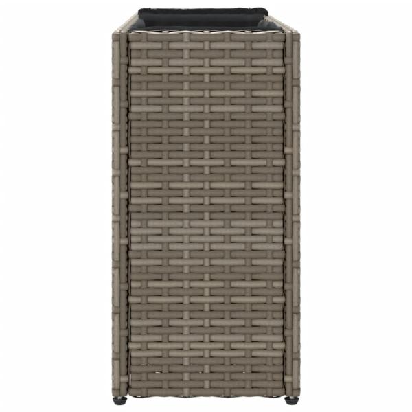 Hochbeet mit 2 Fächern Grau 90x20x40 cm Poly Rattan