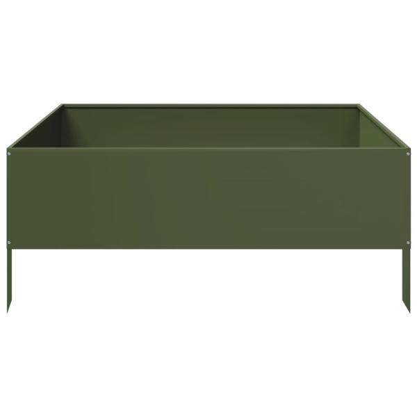 Hochbeet Olivgrün 100x100x41 cm Stahl